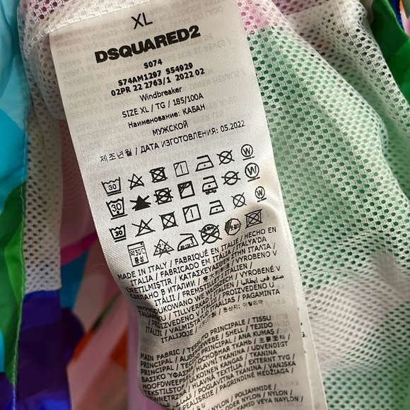 DSQUARED2 Men's Gouache Windbreaker Size XL In Fantasy (damaged) - Picture 10 of 10